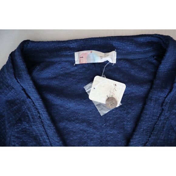 Free People Beach OB1102007 Women Sz XS Dark Blue Oasis L/S Top & Short Set - Picture 3 of 14